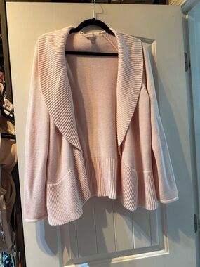 Chico's Blush Pink Shawl Collar Open Cardigan